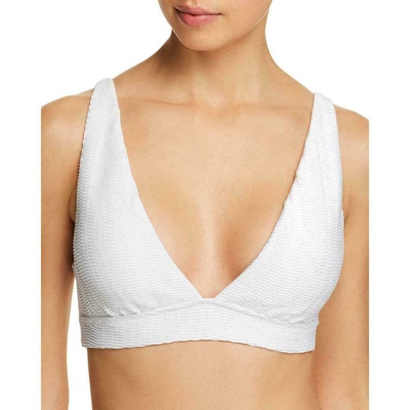 Red Carter The Wave Plunge White Ridge Swim Bikini Top Large NWT - Picture 1 of 3